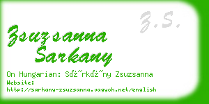 zsuzsanna sarkany business card